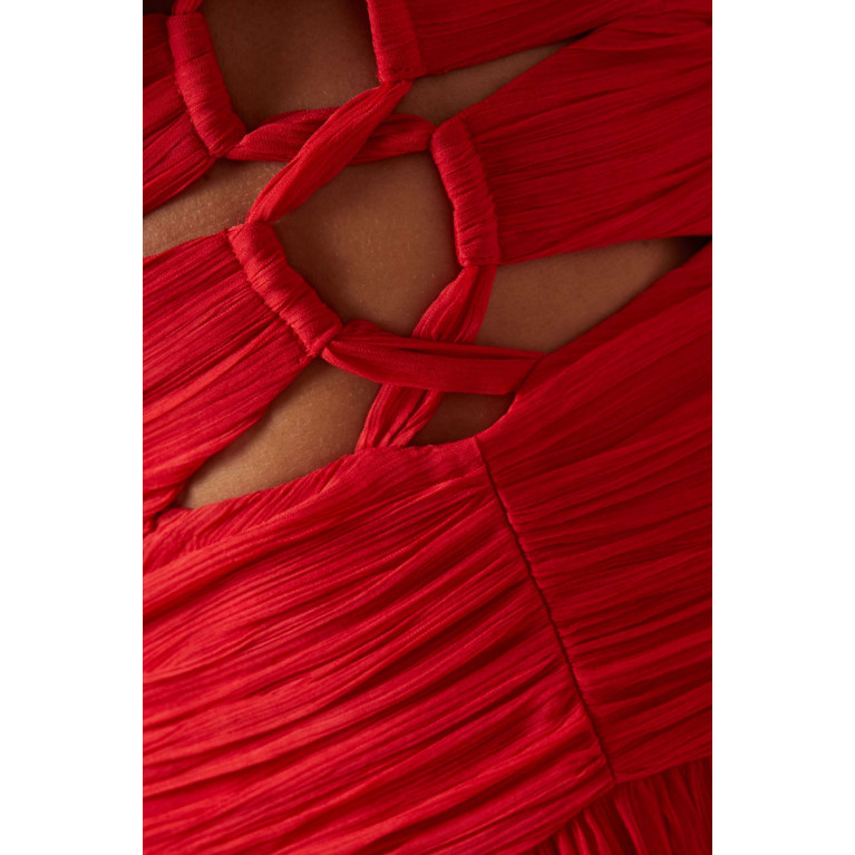 Shona Joy - Margot Long Sleeve One Shoulder Lace Up Maxi Dress