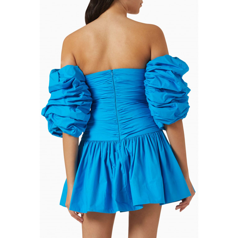 Shona Joy - Josephine Ruched Frill Mini Dress in Cotton Poplin