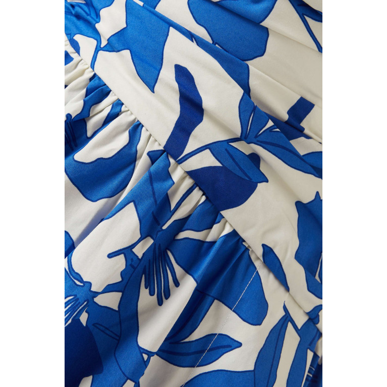 Shona Joy - Bleue Asymmetrical Cut-out Maxi Dress in Cotton Poplin