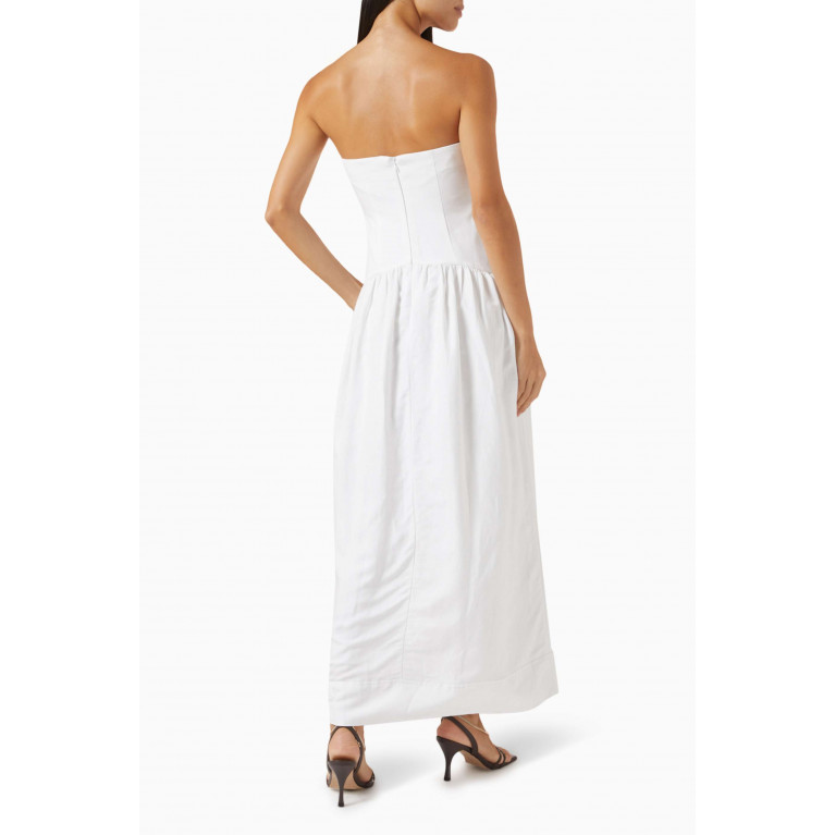 Shona Joy - Strapless Panelled Maxi Dress in Linen-blend