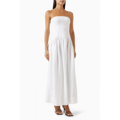 Shona Joy - Strapless Panelled Maxi Dress in Linen-blend