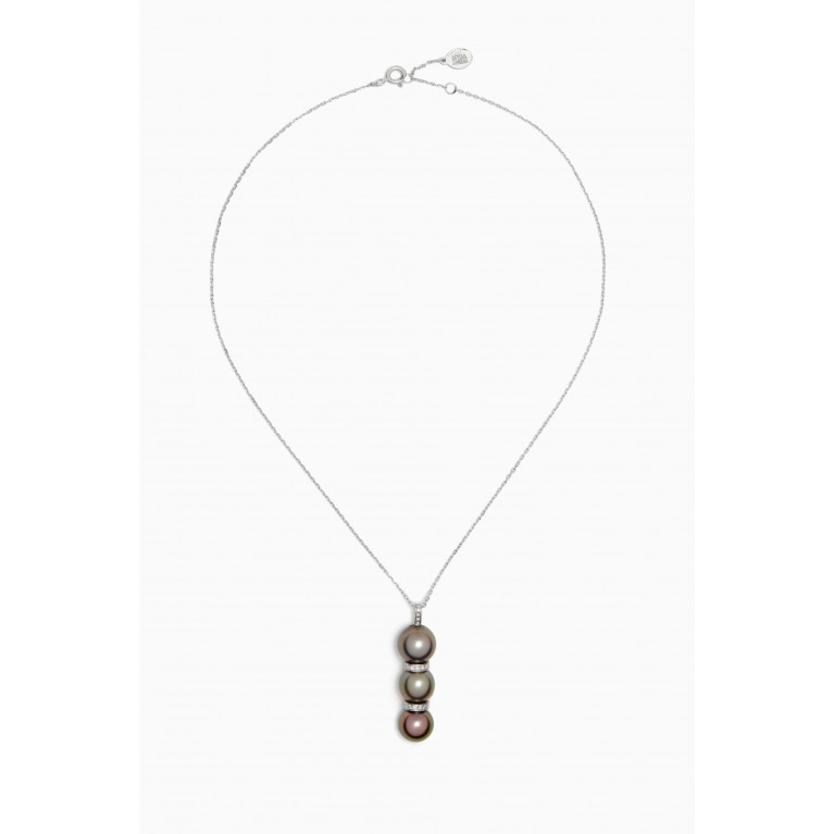 Robert Wan - Amulette Pearl & Diamond Drop Necklace in 18kt White Gold
