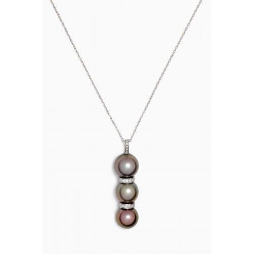 Robert Wan - Amulette Pearl & Diamond Drop Necklace in 18kt White Gold