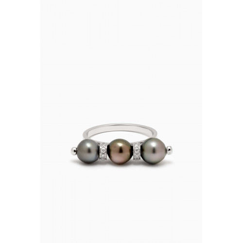Robert Wan - Amulette Pearl & Diamond Ring in 18kt White Gold