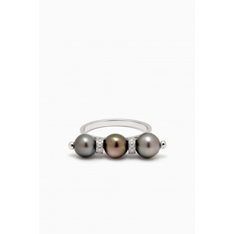 Robert Wan - Amulette Pearl & Diamond Ring in 18kt White Gold
