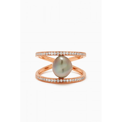 Robert Wan - Amulette Pearl & Diamond Ring in 18kt Rose Gold