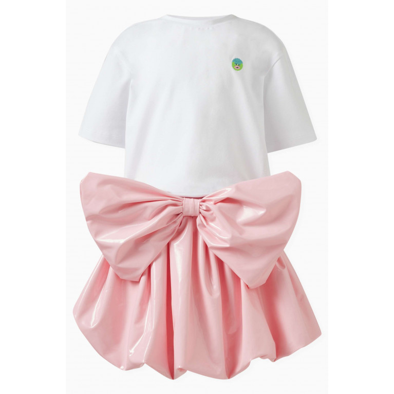 Caroline Bosmans - Glossy Bow-detail Skirt Pink