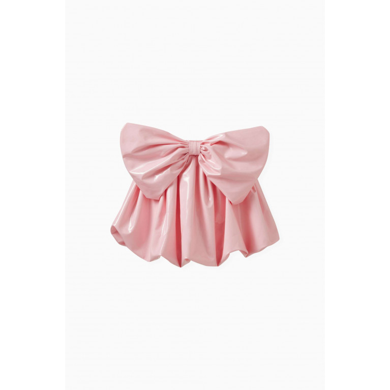 Caroline Bosmans - Glossy Bow-detail Skirt Pink