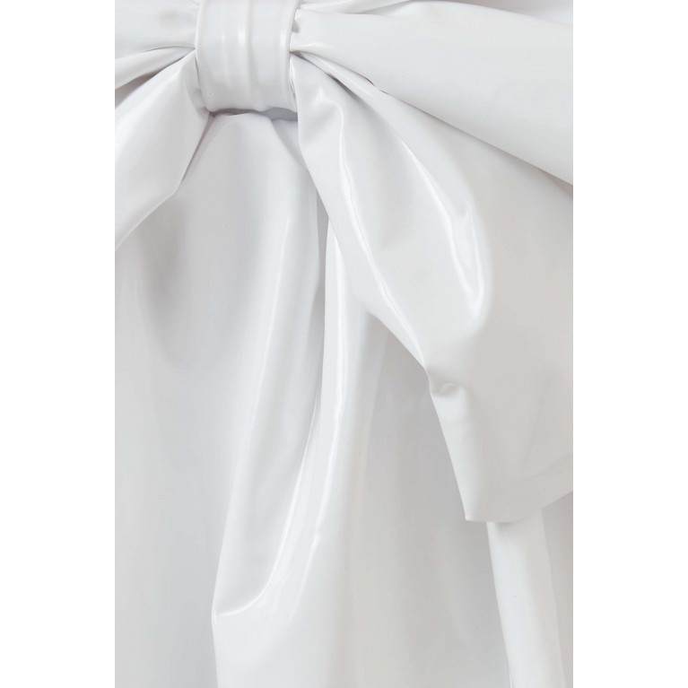 Caroline Bosmans - Glossy Bow-detail Skirt White