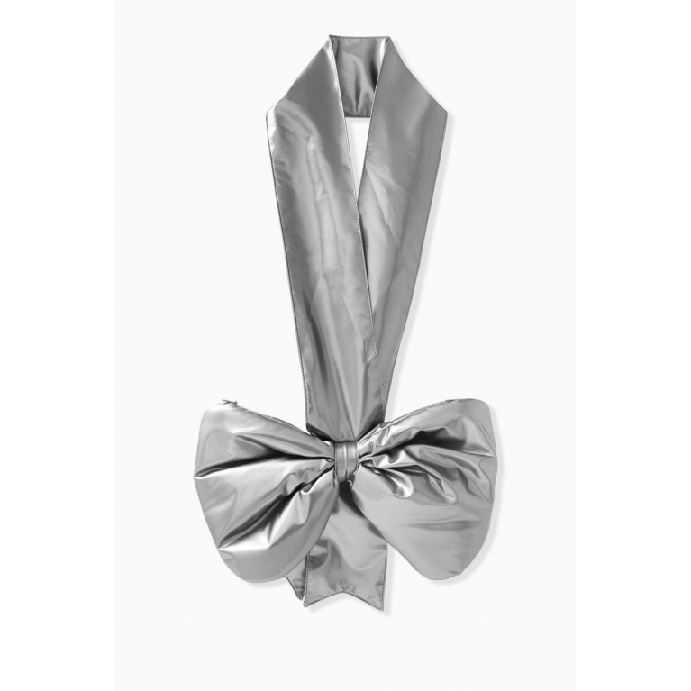 Caroline Bosmans - Bow-detail Shoulder Bag in Nylon Silver