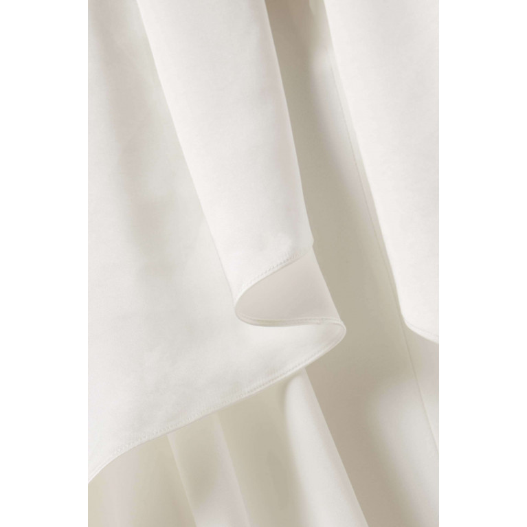 Solace London - Dahlia Halterneck Maxi Dress in Satin & Crepe-knit White