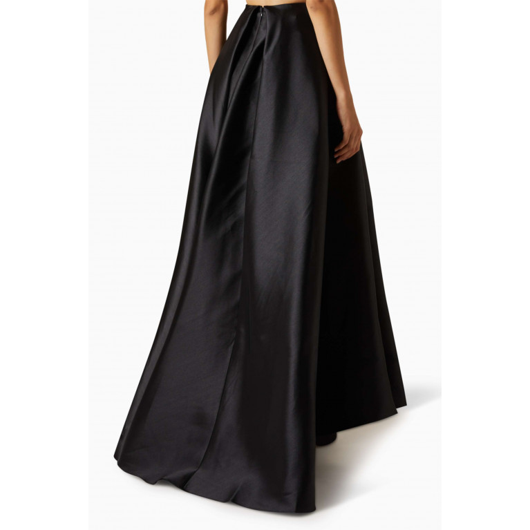 Solace London - Luciana Flared Maxi Skirt in Twill Black