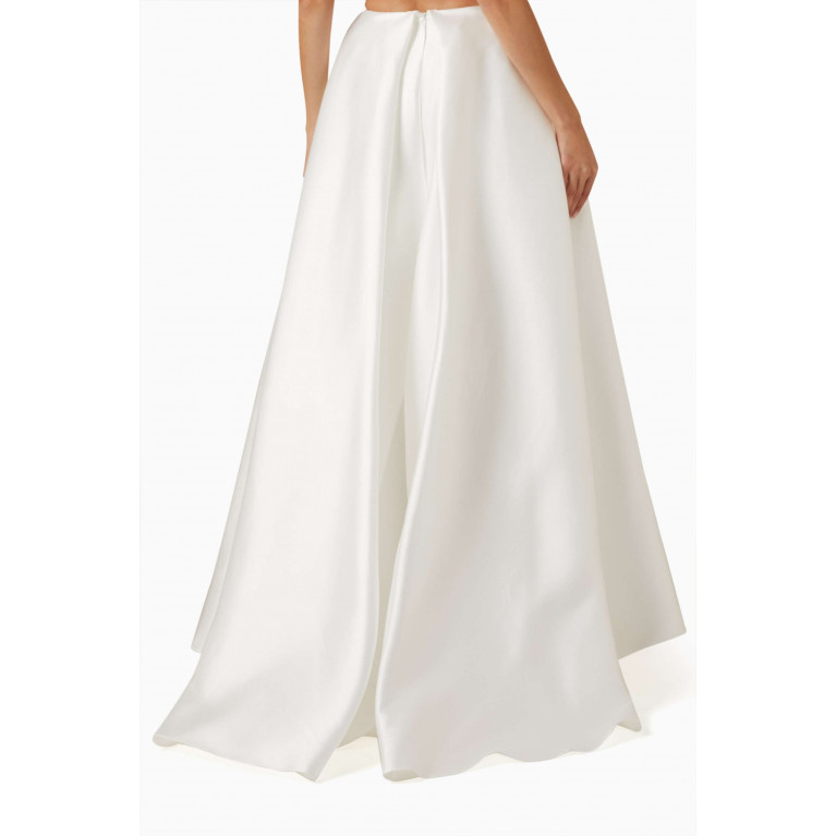 Solace London - Luciana Flared Maxi Skirt in Twill White