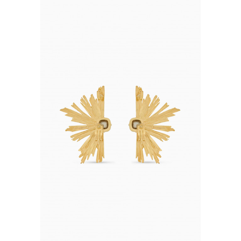 Saint Laurent - Crystal Sunrise Clip-on Earrings in Gold-tone Metal