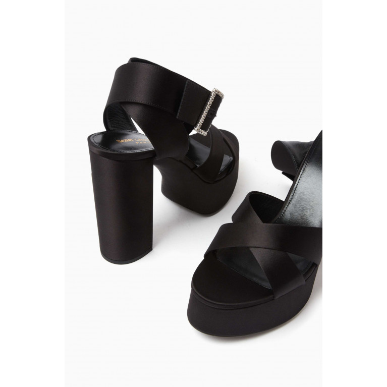 Saint Laurent - Bianca Platform Sandals in Satin Crepe