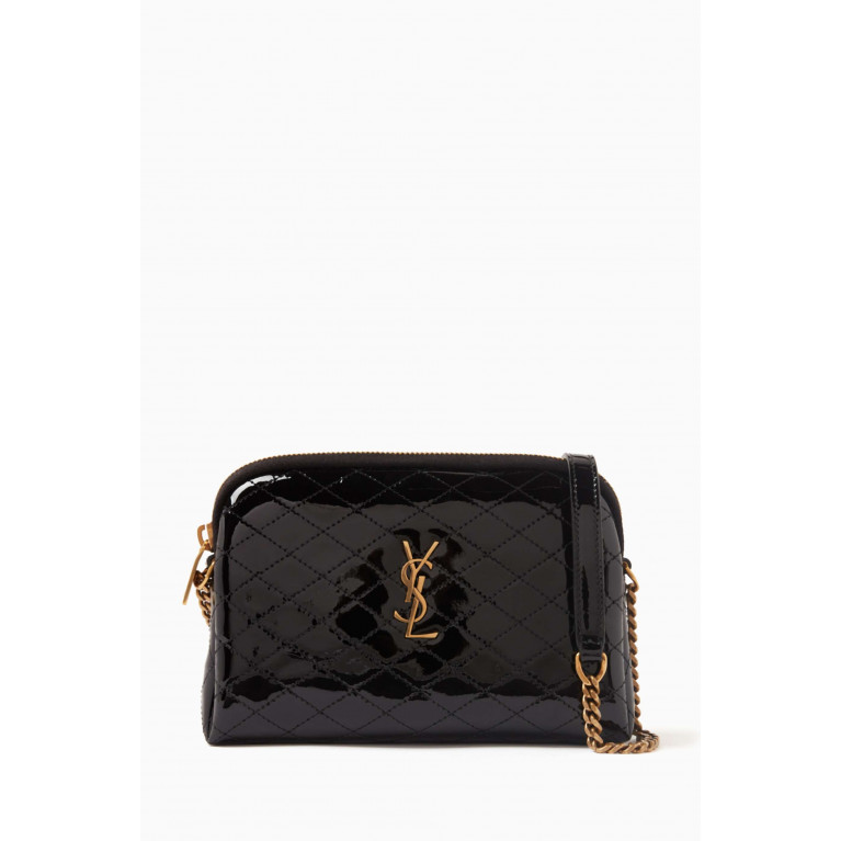Saint Laurent - Gaby Zipped Pouch in Quilted Patent Leather