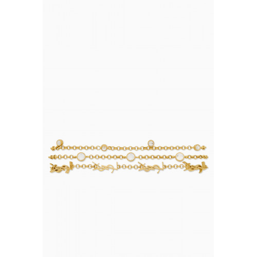 Saint Laurent - Cassandre Crystal Multi-Chain Bracelet in Brass