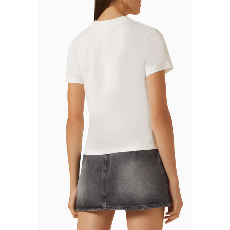 Courreges - Logo-embroidered T-shirt in Cotton -jersey
