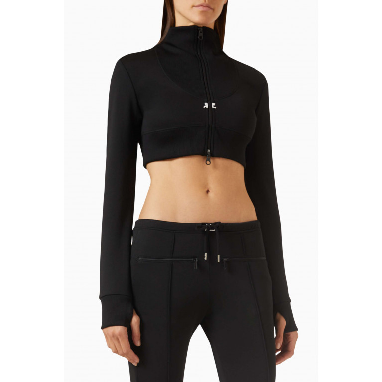 Courreges - Cropped Tracksuit Jacket in Jersey Fabric