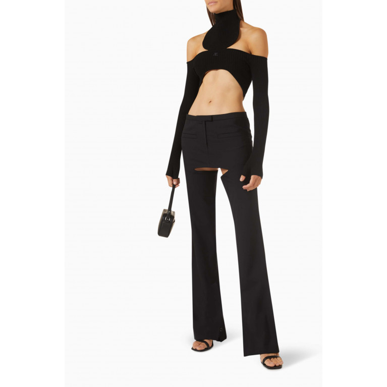 Courreges - Holistic Asymmetrical Crop Top in Ribbed-knit