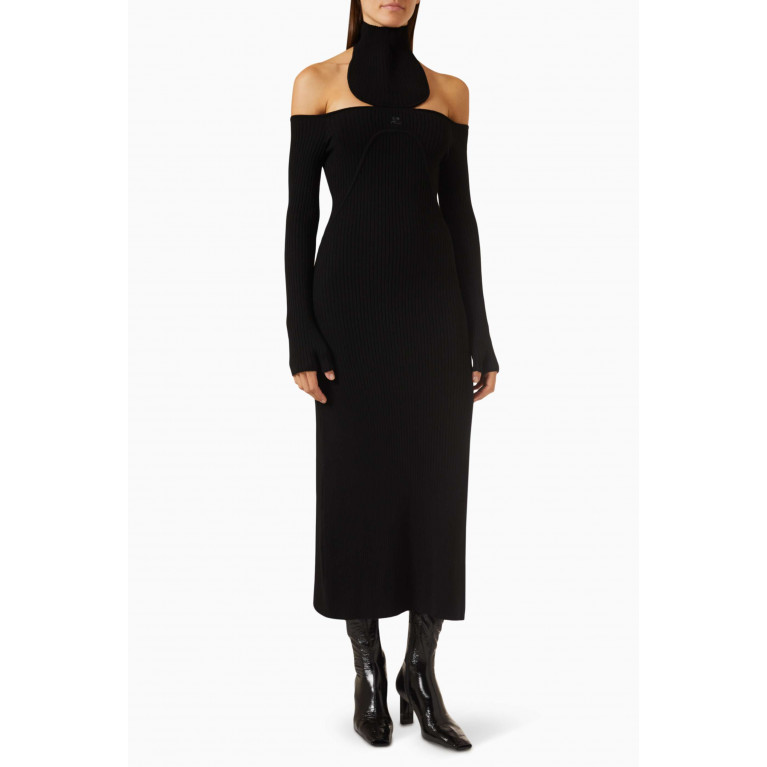 Courreges - Holistic Long Dress in Ribbed-knit