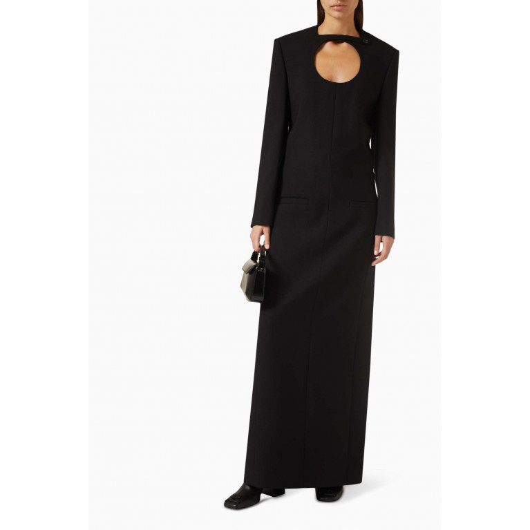 Courreges - Open-Back Circle Maxi Dress in Virgin Wool