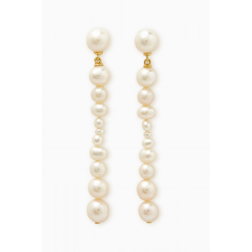 Ragbag - Minimalistic Freshwater Pearl Drop Earrings in 18kt Gold-plated Sterling Silver