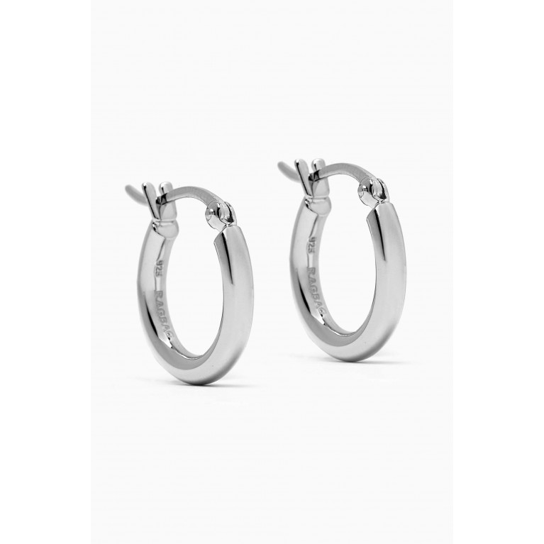 Ragbag - Small Hoop Earrings in Sterling Silver Silver