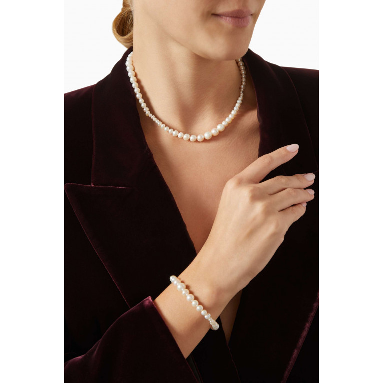 Ragbag - Classic Freshwater Pearl Necklace in 18kt Gold-plated Sterling Silver