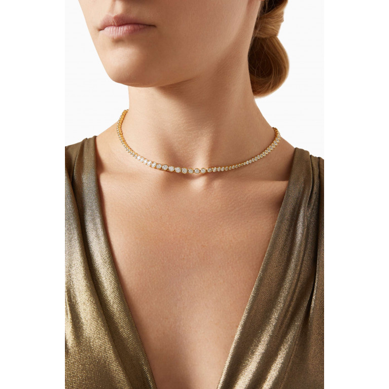 Ragbag - Tennis Necklace in 18kt Gold-plated Sterling Silver