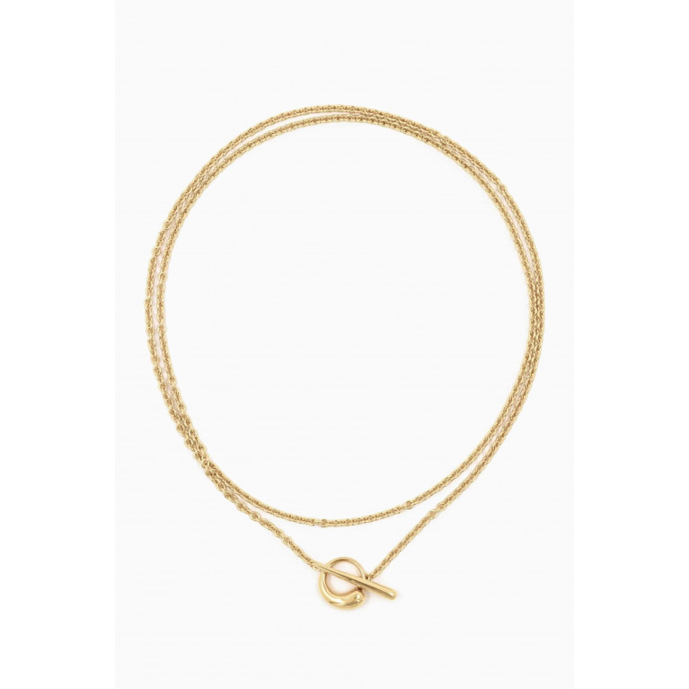 Ragbag - Oculus Double Necklace in 18kt Yellow Gold plated Brass Yellow
