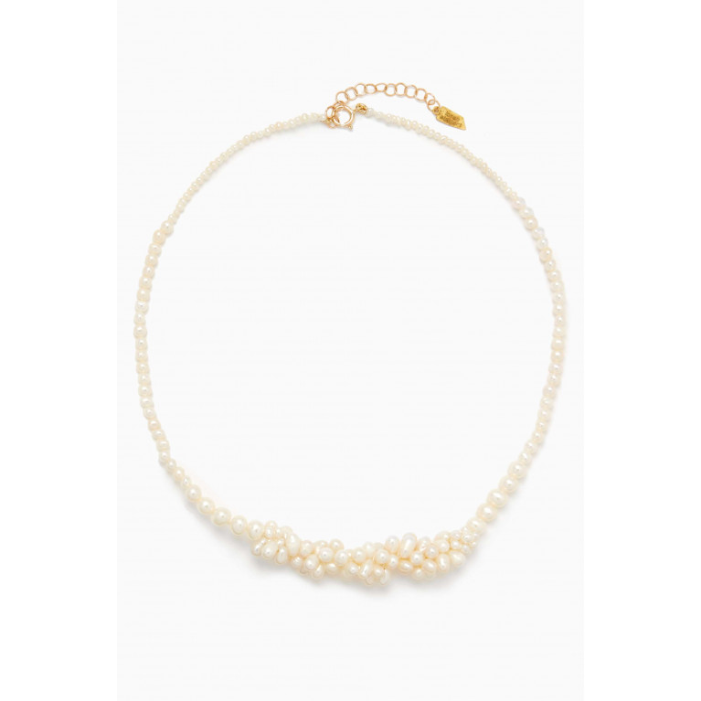 Loren Stewart - Genesis Cluster Pearl Necklace in 14kt Gold