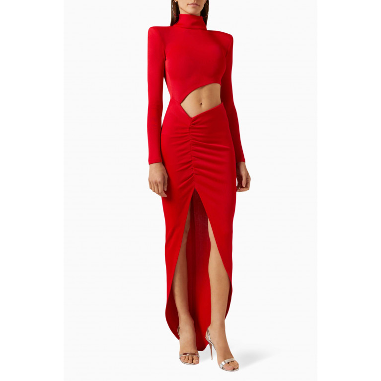 Raisa & Vanessa - Ruched Cut-out Dress in Rayon-knit