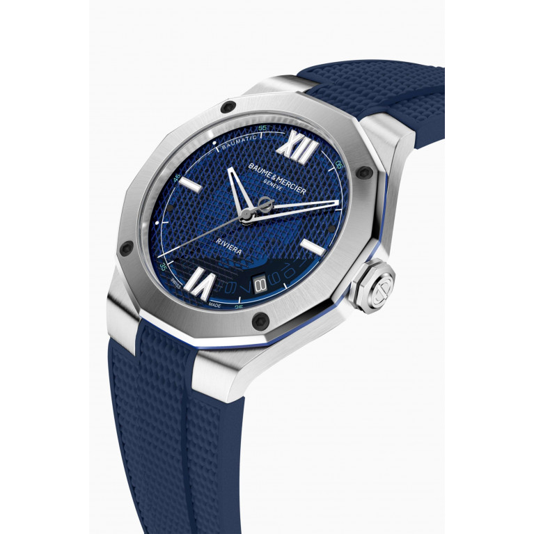 Baume & Mercier - Riviera Automatic Rubber & Steel Watch, 42mm