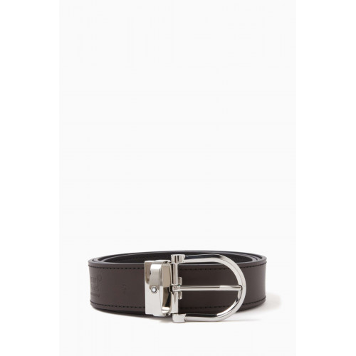 Montblanc - Reversible Horseshoe Buckled Belt in Leather, 35mm