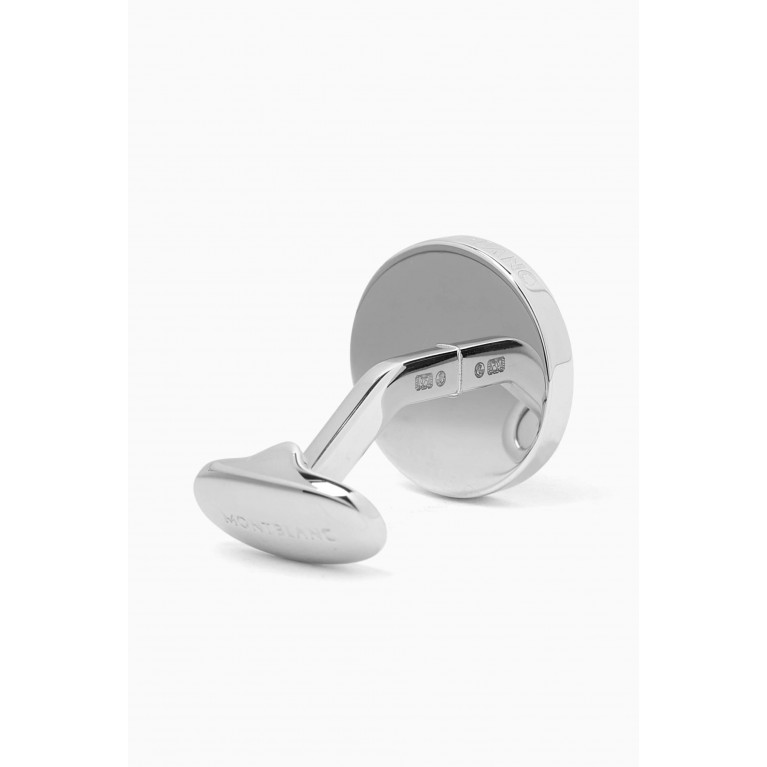 Montblanc - Round Geometric Cufflinks in Sterling Silver