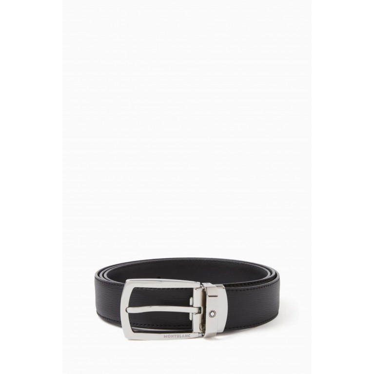 Montblanc - Logo Buckled Belt in Leather, 30mm