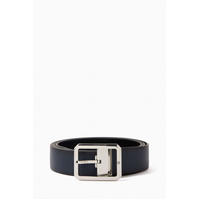 Montblanc - Reversible Octagonal Buckled Belt in Leather, 35mm