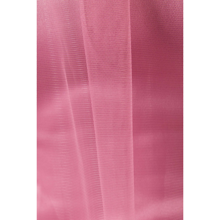 Roua AlMawally - Cape Maxi Dress in Tulle Pink