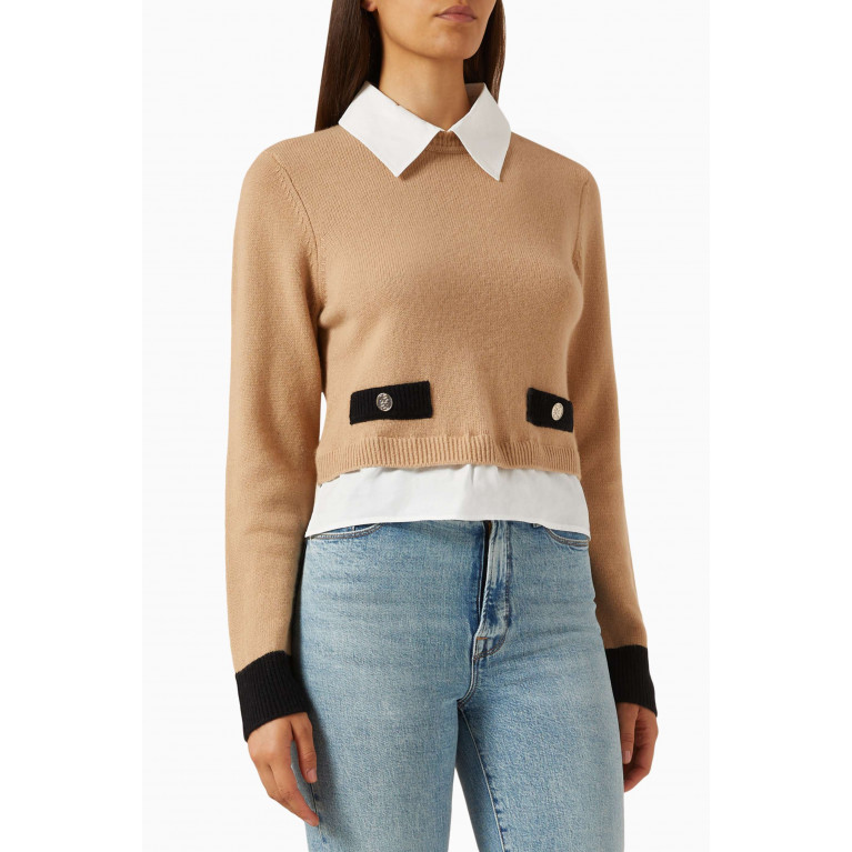 Sandro - Cropped Sweater in Wool & Cashmere