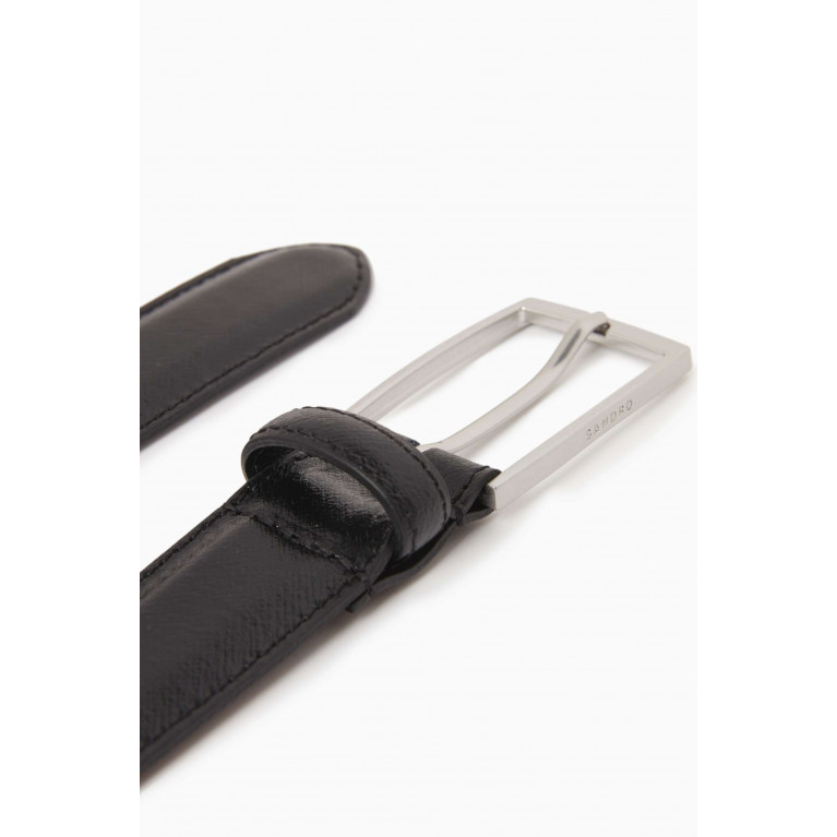 Sandro - Buckled Belt in Saffiano-leather
