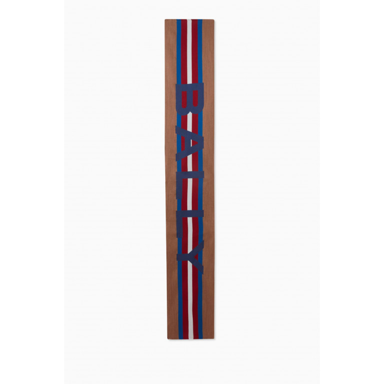 Bally - Logo Stripe Scarf in Virgin Wool