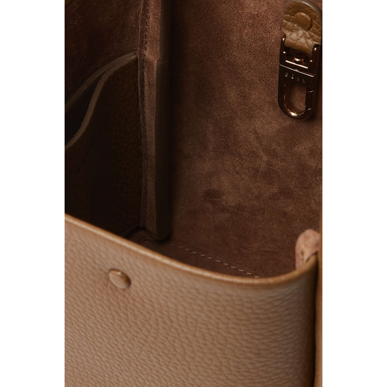 BOYY - Mini Lotus 12 Top-handle Bag in Pebbled Leather Brown