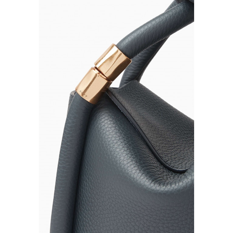 BOYY - Small Wonton 20 Top-handle Bag in Pebbled Leather Blue