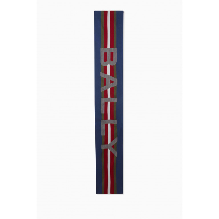 Bally - Logo Stripe Scarf in Virgin Wool