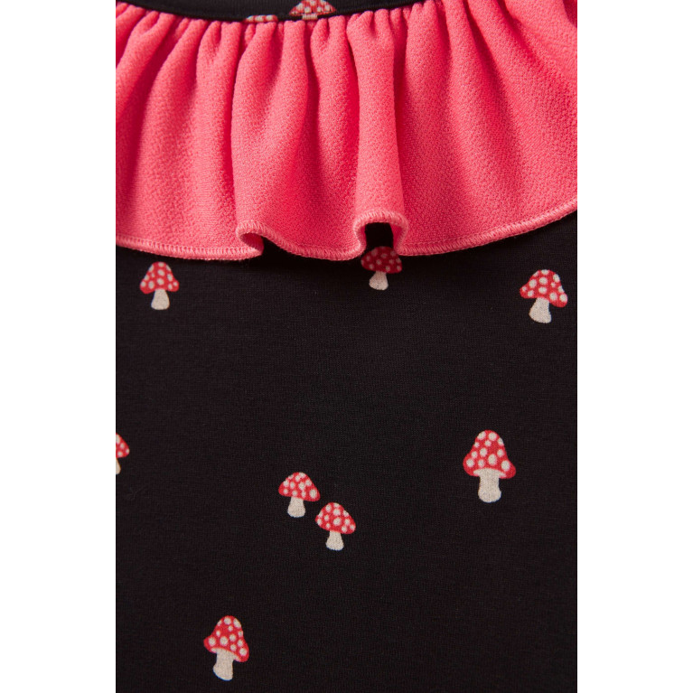 Wauw Capow - Anna Mushroom-print Ruffled Bodysuit in Organic Cotton