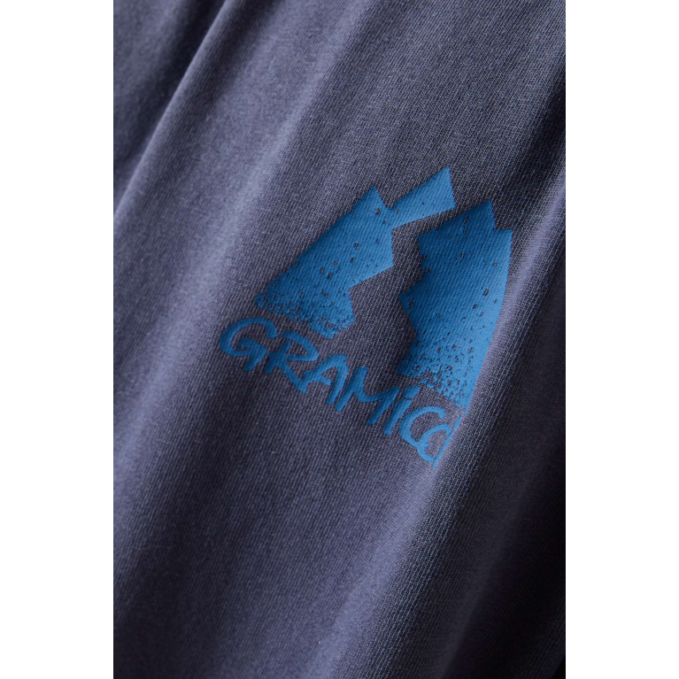 Gramicci - Logo Summit T-shirt in Organic Cotton-jersey Blue