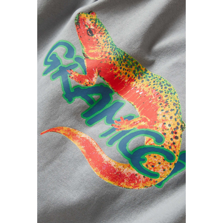 Gramicci - Salamander Logo T-shirt in Organic Cotton-jersey Grey
