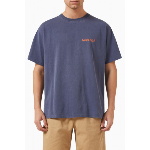 Gramicci - Footprints T-shirt in Organic Cotton-jersey Blue