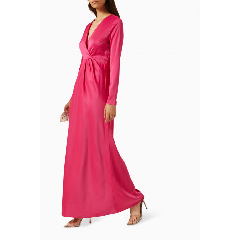 Y.A.S - Yasathena Maxi Dress in Stretch-satin Pink